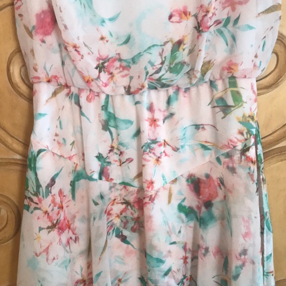 Bisou Bisou Chiffon Floral Dress Light Pink - Picture 4 of 12